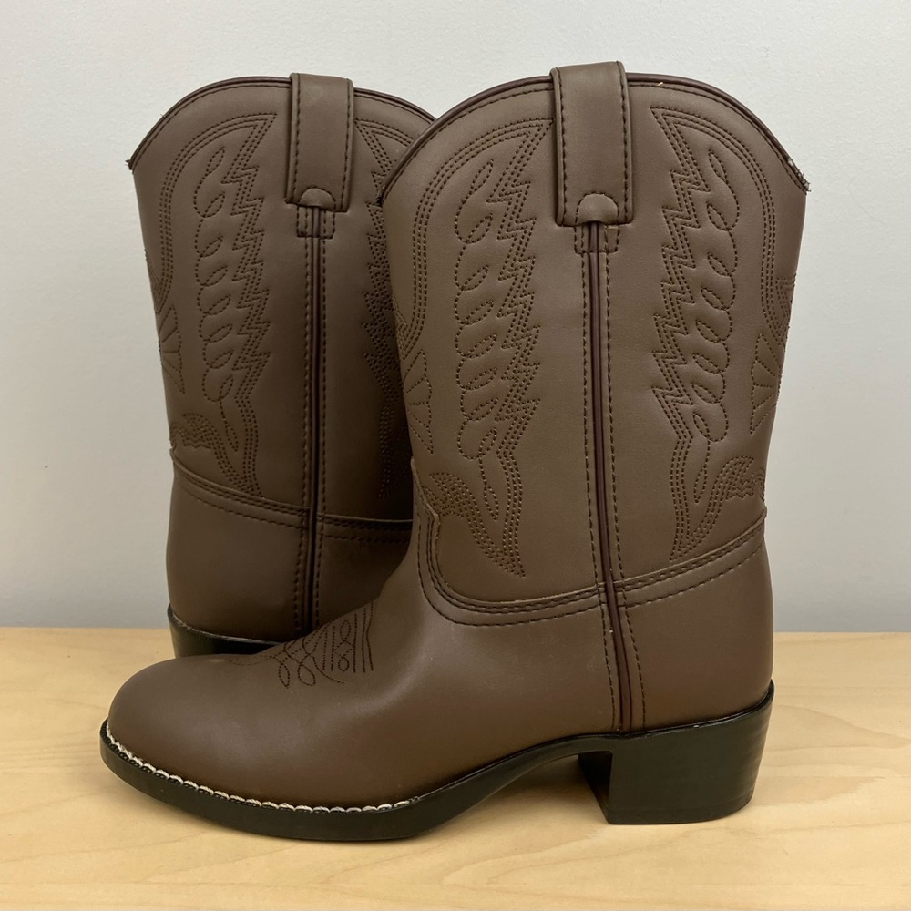Durango Kids Size 3.0 D Distress Brown Western Cowboy Boots Pull On - Picture 3 of 13
